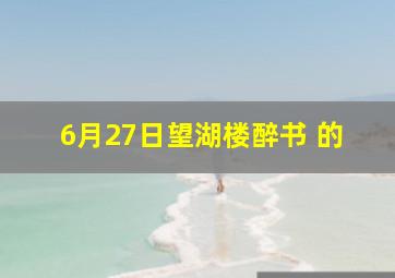 6月27日望湖楼醉书 的